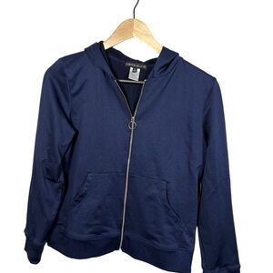 Love Ellie Navy Zip Up Hoodie XL Ring Pull Front Pocket